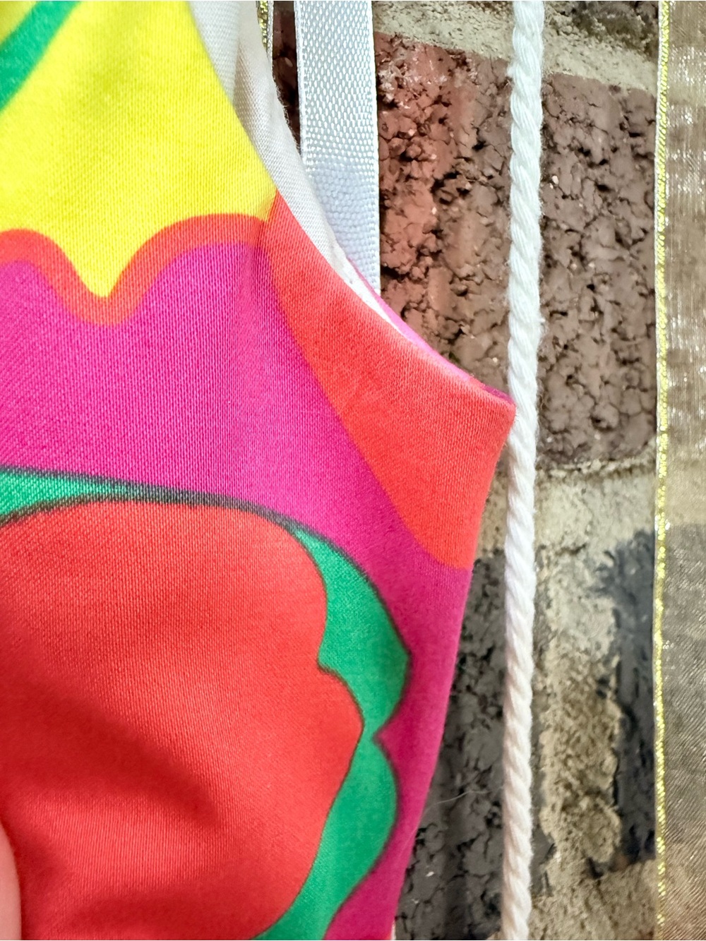 Ellen & Ollie Dress with Pink & Green Floral Ruffles Vibrant Colorful - Picture 9 of 10